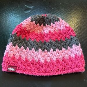 Women’s Pink and Gray Beanie Hat
